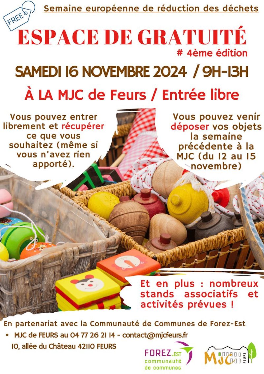 Espace de Gratuité & Atelier de réparation – Samedi 16 novembre 2024