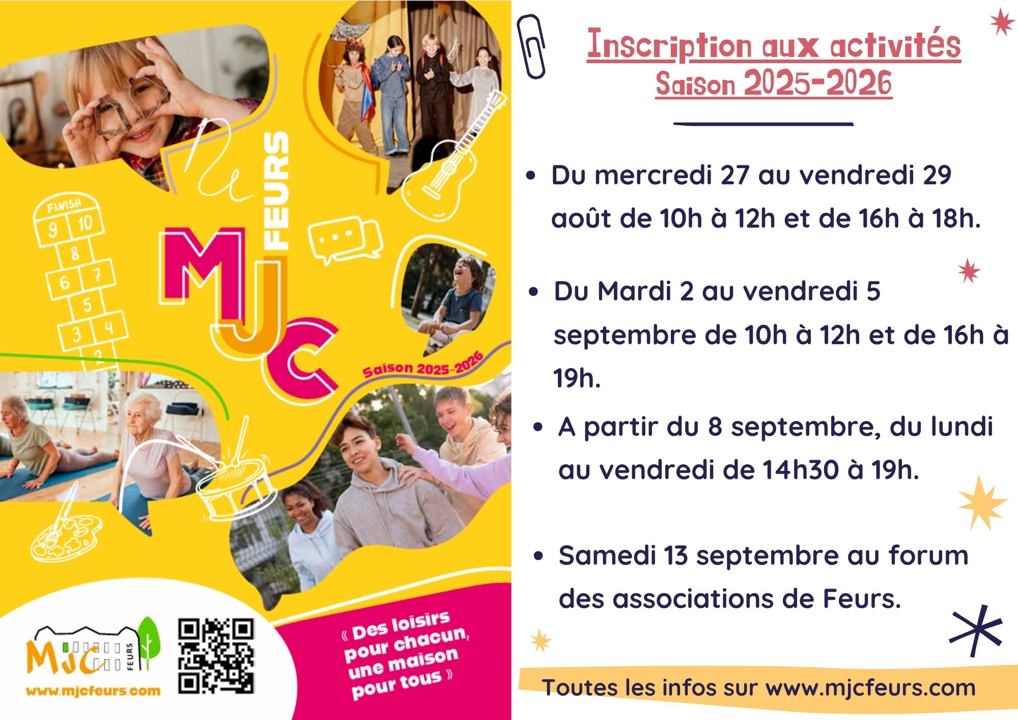 Inscriptions aux activités de Loisirs – Saison 2025-2026